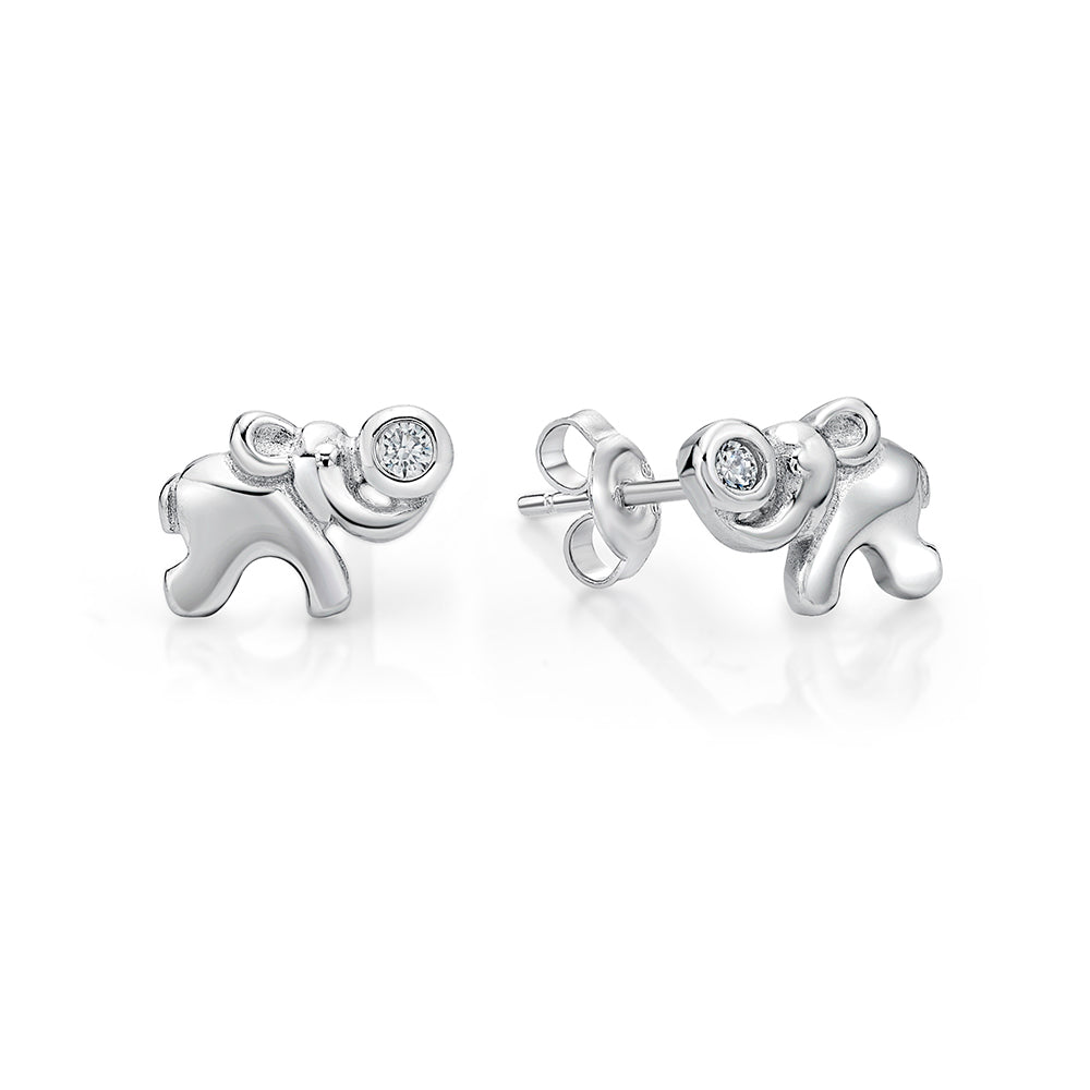 STERLING SILVER LUCKY ELEPHANT STUDS