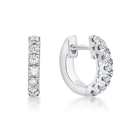 STERLING SILVER WHITE CZ HUGGIES