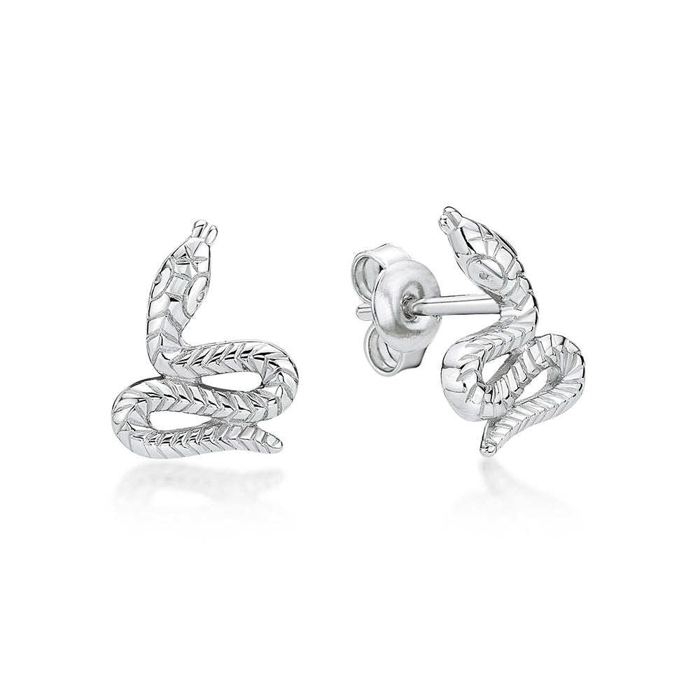 Sterling Silver Snake Studs