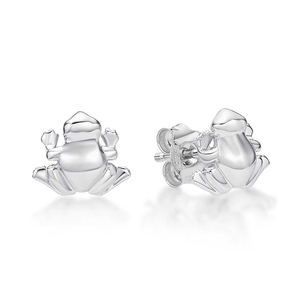 STERLING SILVER SMALL FROG STUDS