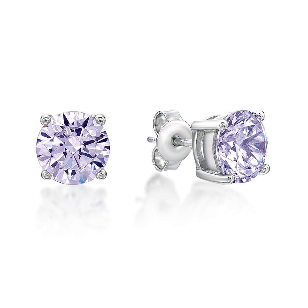 STERLING SILVER LILAC CZ STUDS