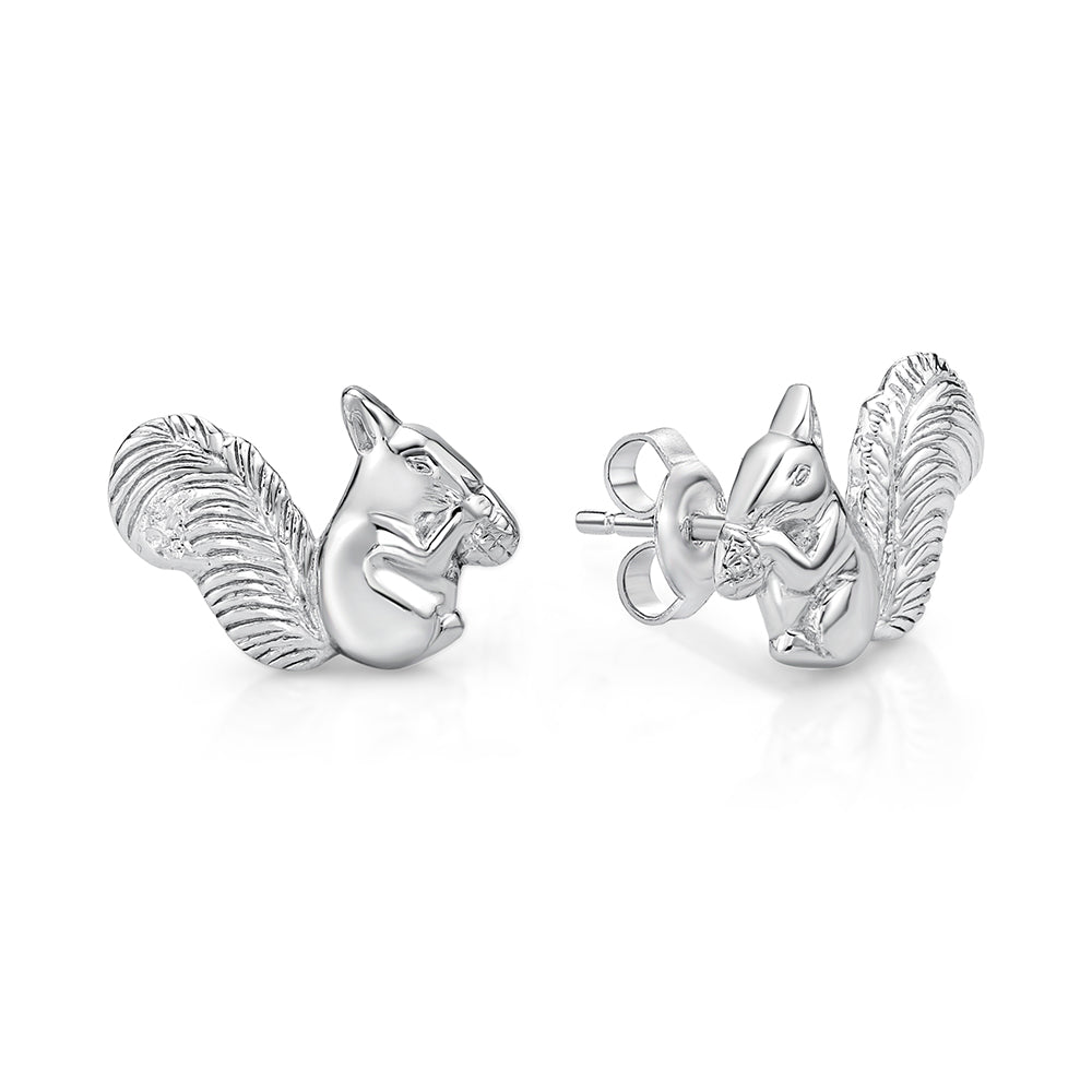 Sterling Silver Squirrels Studs