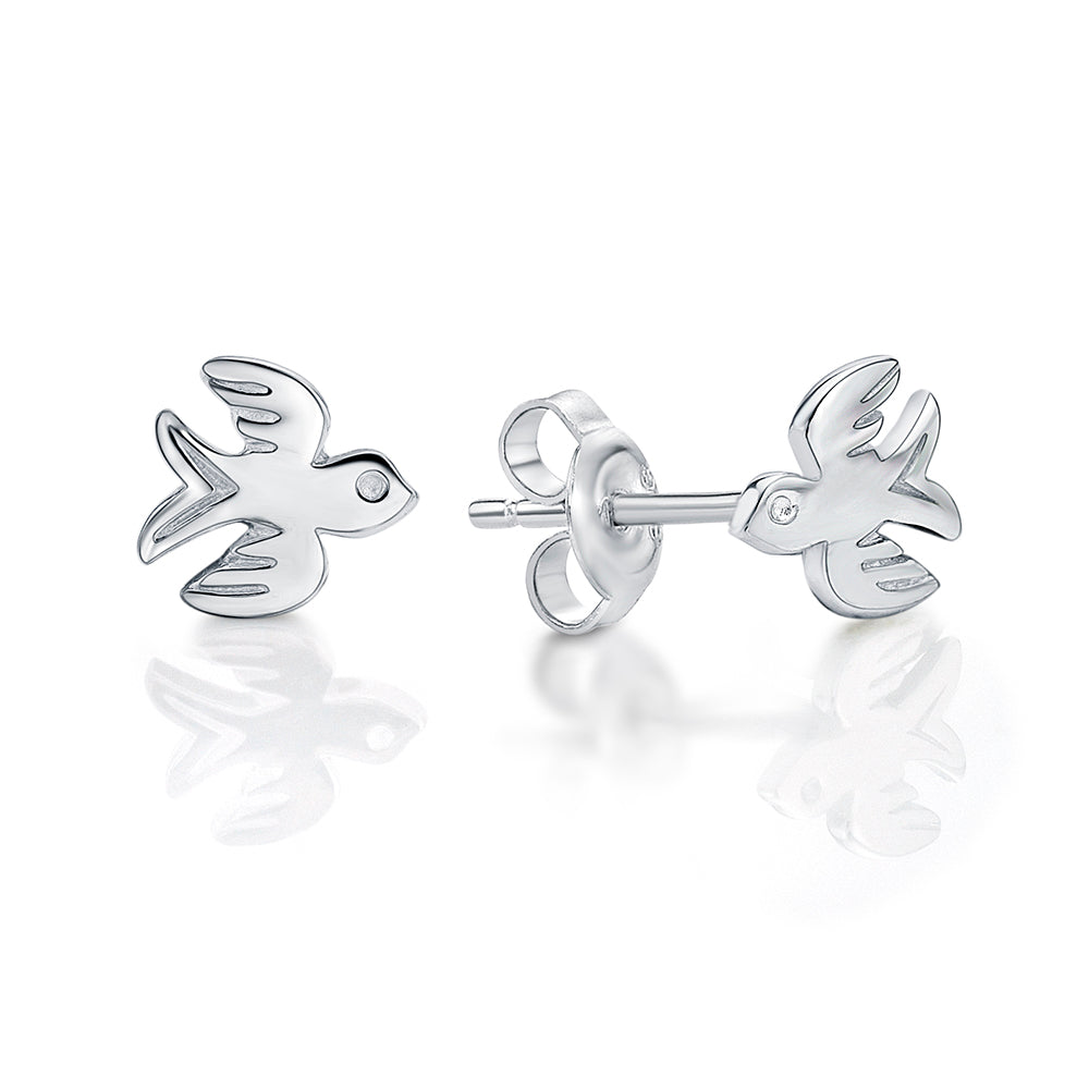 STERLING SILVER SWALLOW STUDS