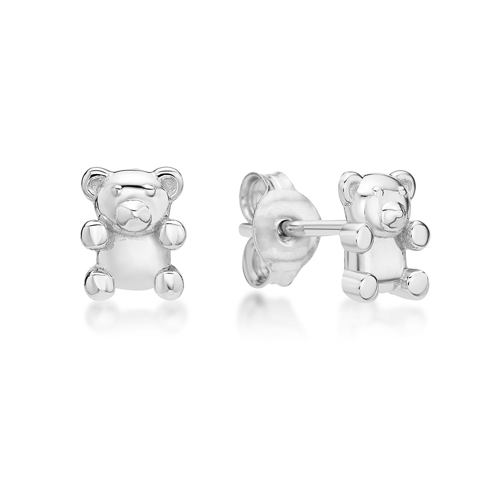 Sterling Silver Teddy Bear Studs