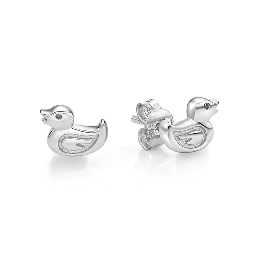 STERLING SILVER DUCK STUDS POLISHED