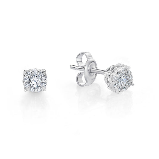 Sterling Silver Da Lusion Cluster Studs