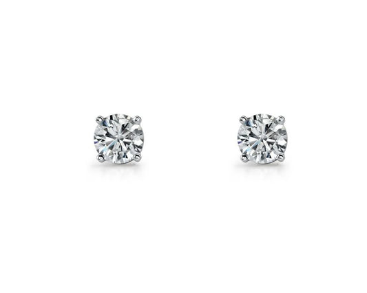 SS 6mm Round WH CZ Claw Set Studs - RRP $45