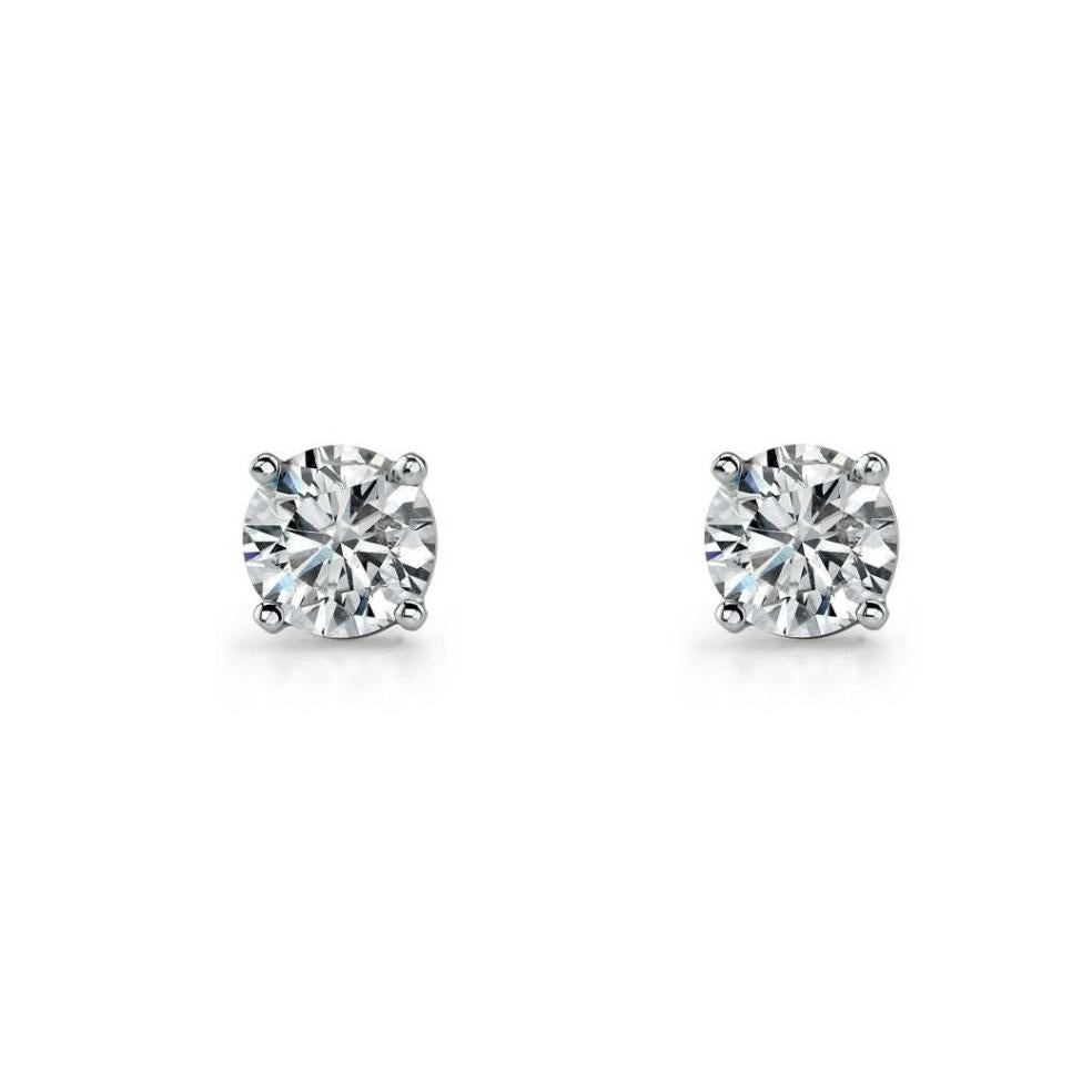 SS 9mm Round WH CZ Claw Set Studs - RRP $59