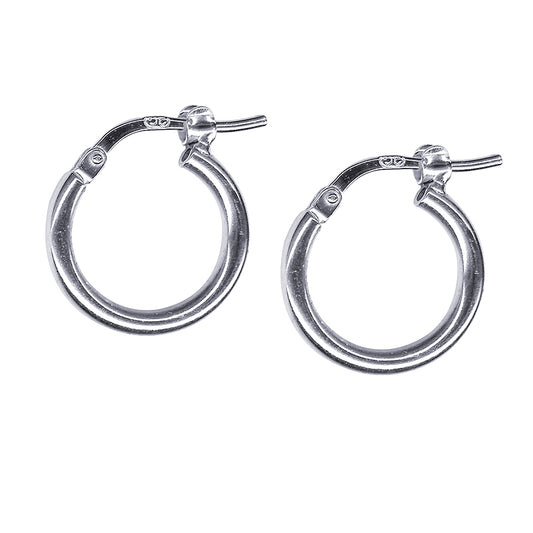 Sterling silver Italian Plain Hoop Earrings