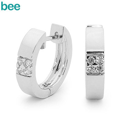 Sterling Silver Huggies featuring Cubic Zirconia