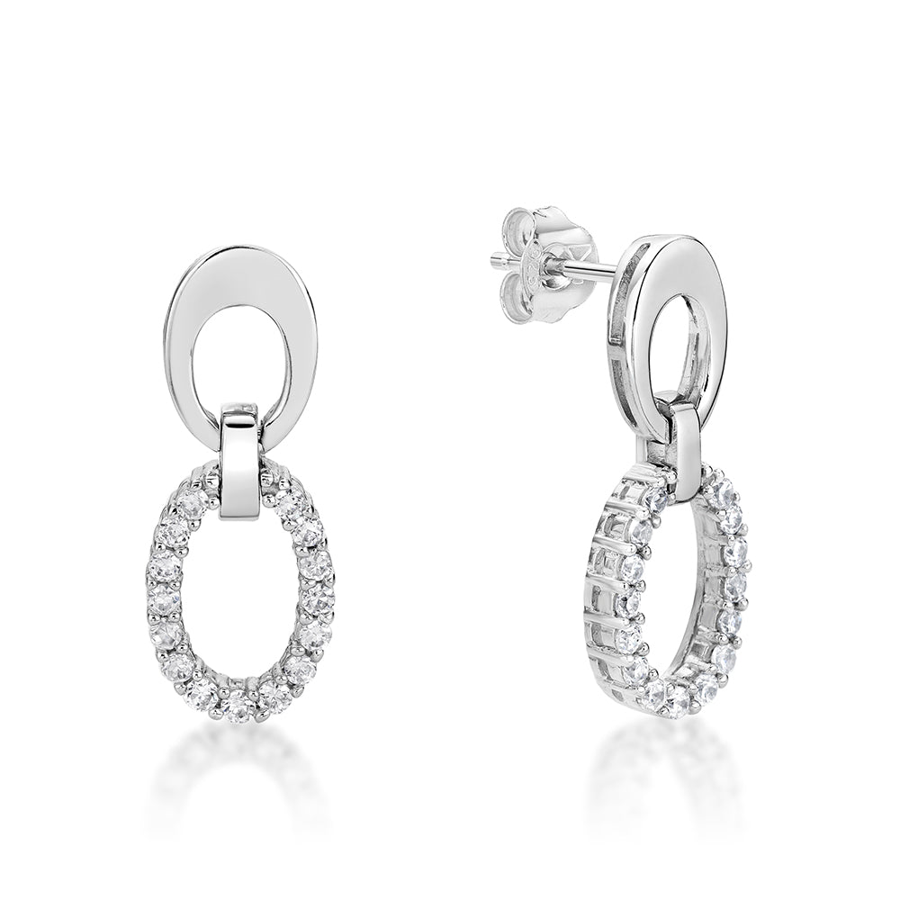 Cubic zirconia double oval swinger