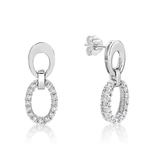 Cubic zirconia double oval swinger