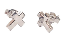 Sterling Silver Small Cross Earrings