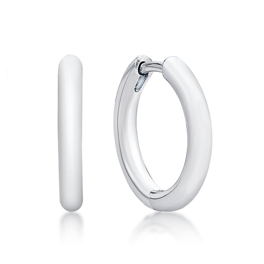 Sterling Silver Tube Huggie Earrings 2.5 X18mm