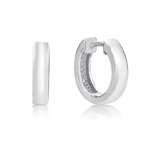 Sterling Silver Plain14mm Huggies