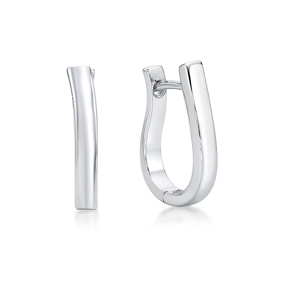 Sterling Silver Horse Shoe Shaped Huggies