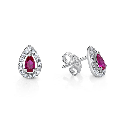 Red Cluster, Small Claw Set Earrings