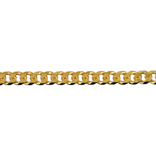 Sterling Silver Hard Gold plated Diamond Cut Curb Chain