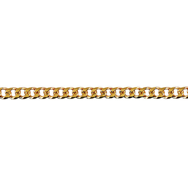 Sterling Silver Hard Gold plated Diamond Cut Curb Chain