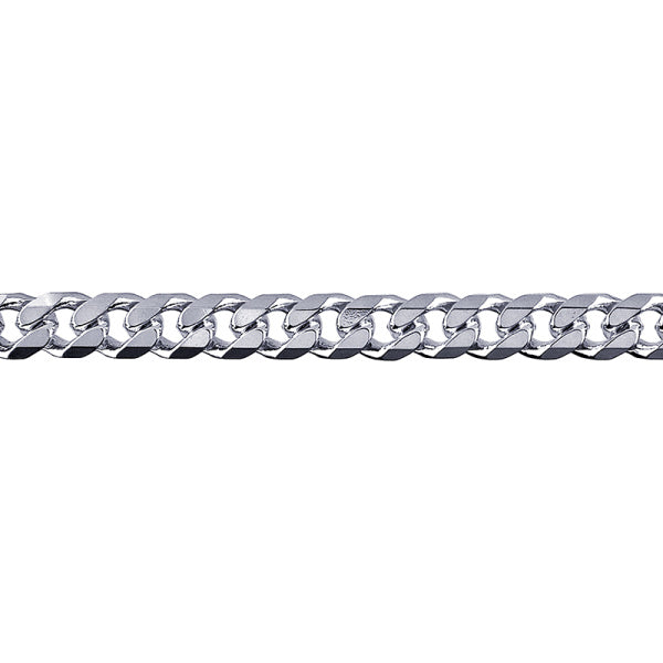 Sterling Silver Bevelled Diamond Cut Curb Chain