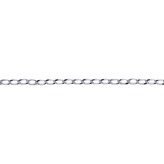 Sterling Silver Diam Cut Long Curb Chain