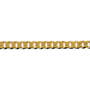 Strling Silver Triple Hard Gold Plated Diamond Cut Curb Chain