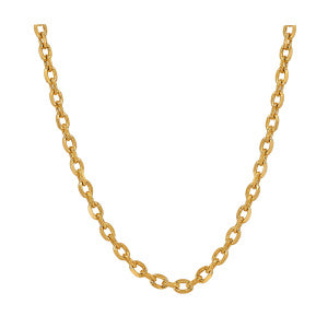 Sterling Silver Triple Hard Gold Plated Diamond Cut Cable Chain