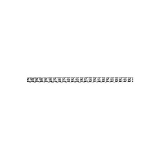 Sterling Silver Bevelled Diamond Cut Curb Chain 60Cm