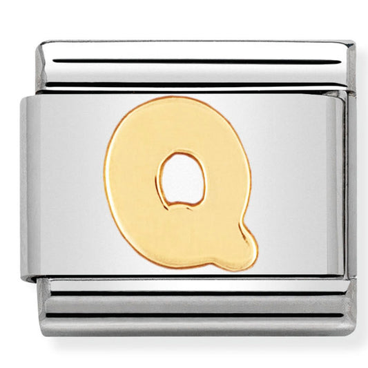 Nomination s/s 9ct yellow gold charm Letter Q