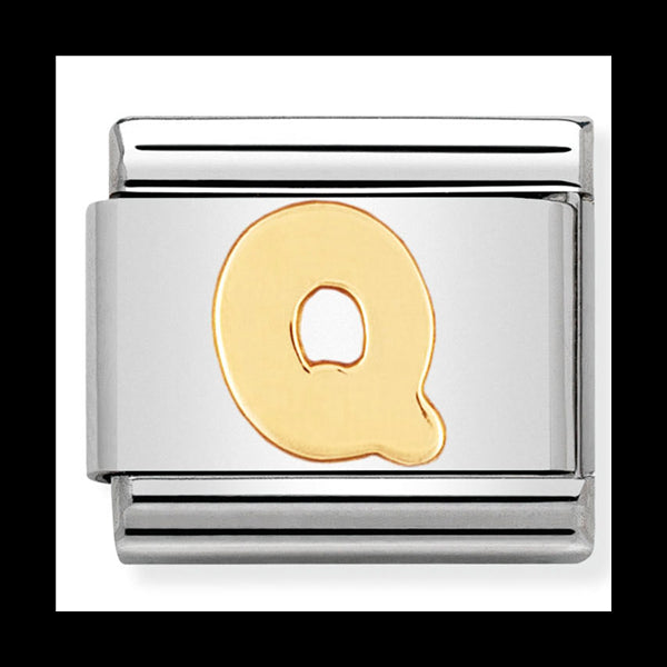 Nomination s/s 9ct yellow gold charm Letter Q