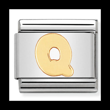 Nomination s/s 9ct yellow gold charm Letter Q