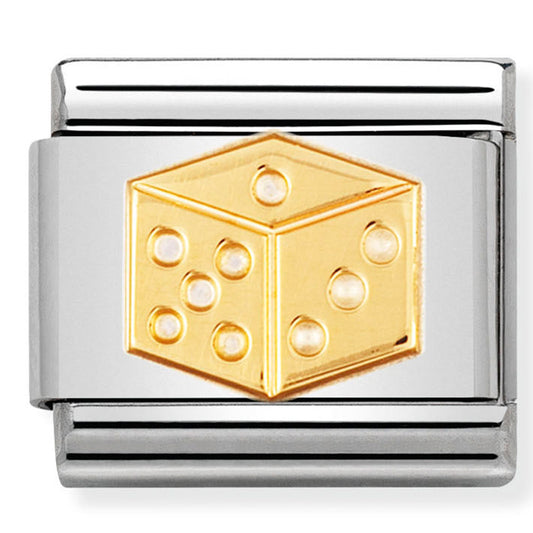 Classic Fun St/Steel And 18Ct Gold Dice
