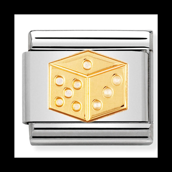 Classic Fun St/Steel And 18Ct Gold Dice