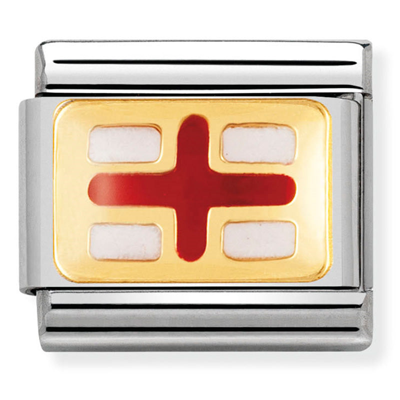 Classic Europe Flag St/Steel Enamel And 18Ct Gold