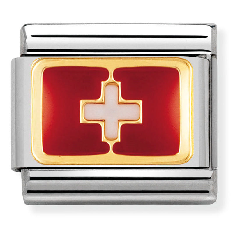 Classic Europe Flag St/Steel Enamel And 18Ct Gold