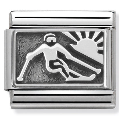 Classic Plates Oxidised St/Steel And 925 Silver