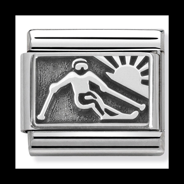 Classic Plates Oxidised St/Steel And 925 Silver