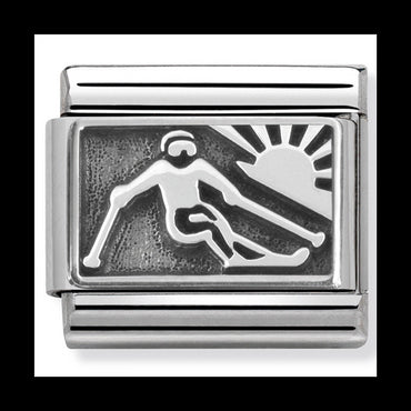 Classic Plates Oxidised St/Steel And 925 Silver