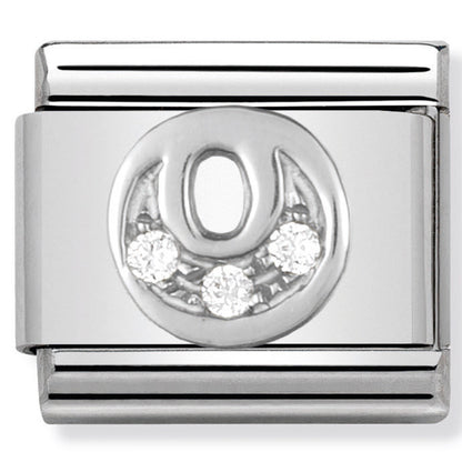 Classic Alph St/Steel Cz And Silver 925 Letter O