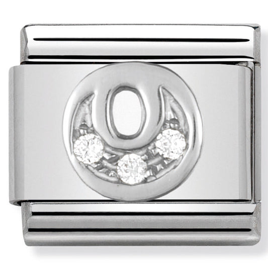 Classic Alph St/Steel Cz And Silver 925 Letter O