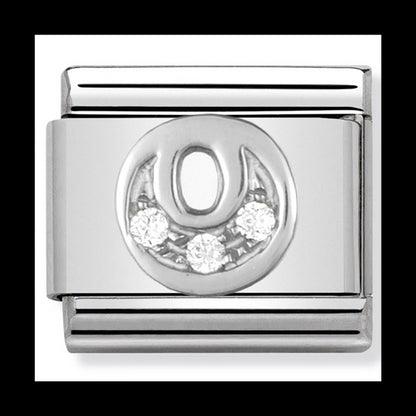 Classic Alph St/Steel Cz And Silver 925 Letter O