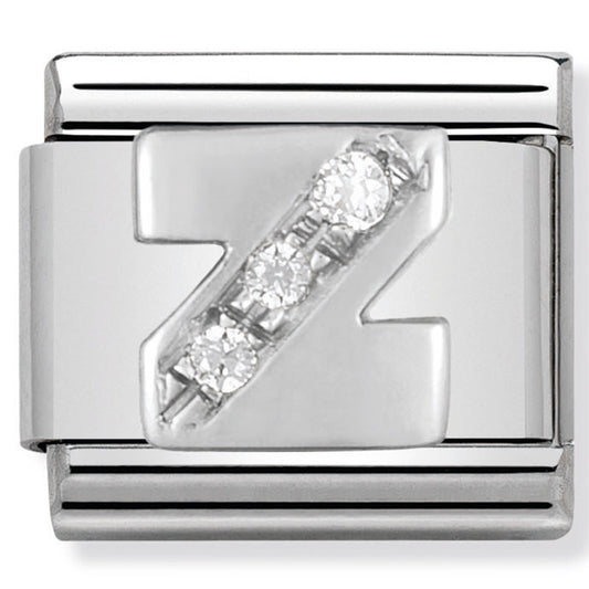 Classic Alph St/St Cz And Silver 925 Letter Z