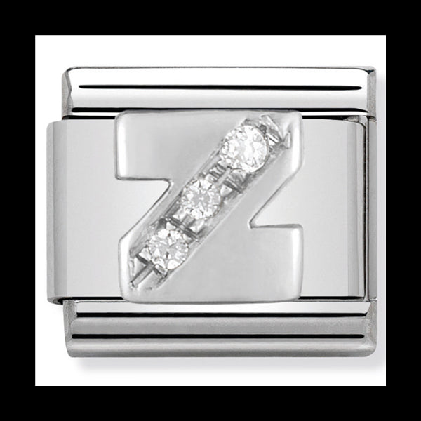 Classic Alph St/St Cz And Silver 925 Letter Z