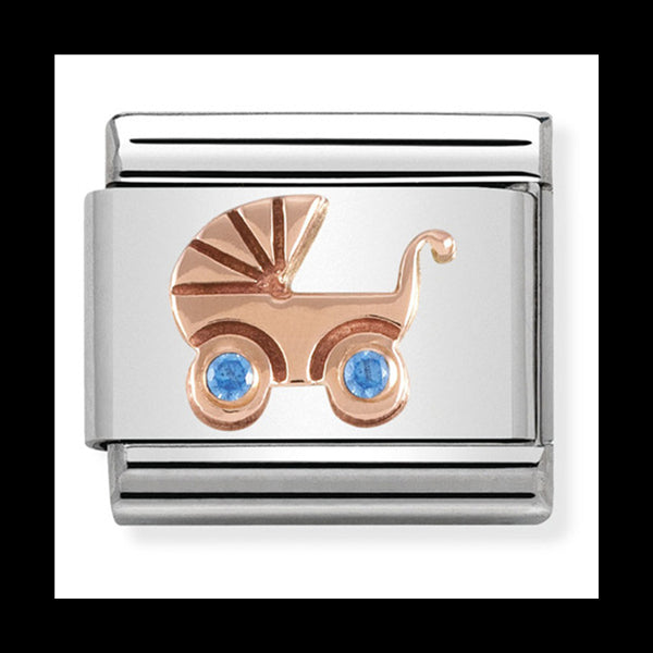 Comp Classic Symbols St/Steel Cz And 9Ct Rose Gold