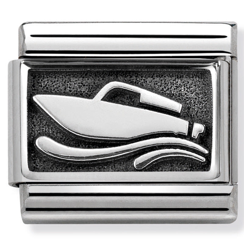 Classic Plates Oxidised St/Steel And 925 Silver