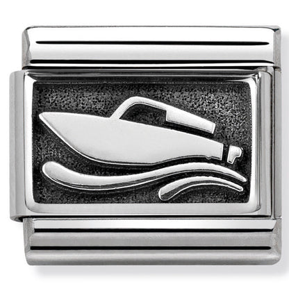 Classic Plates Oxidised St/Steel And 925 Silver