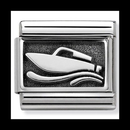 Classic Plates Oxidised St/Steel And 925 Silver