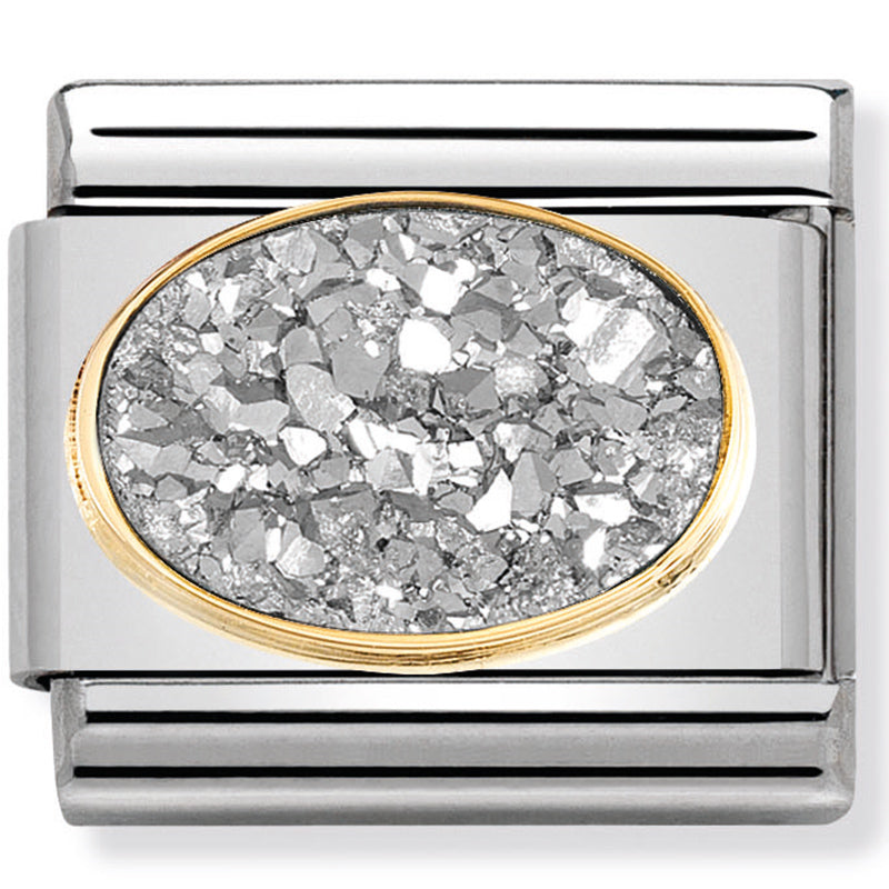 NOM 030518 01 COMP Classic DRUSY st/steel, stones & 18ct y/g (Agate Drusy Silver Moon)