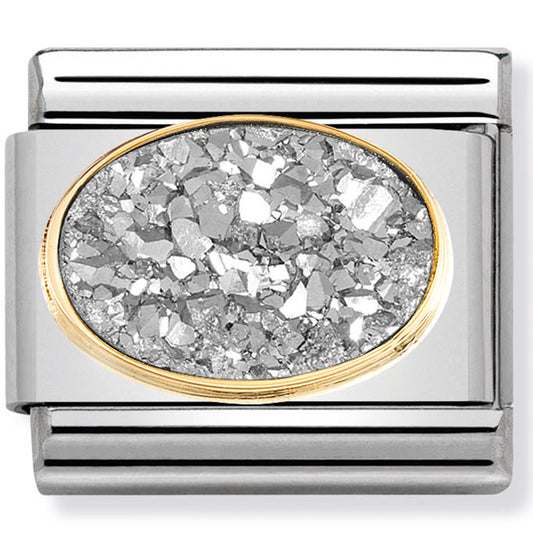 NOM 030518 01 COMP Classic DRUSY st/steel, stones & 18ct y/g (Agate Drusy Silver Moon)