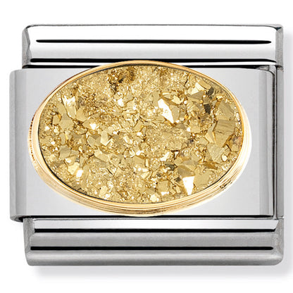 NOM 030518 02 COMP Classic DRUSY st/steel, stones & 18ct y/g (Yellow Gold)